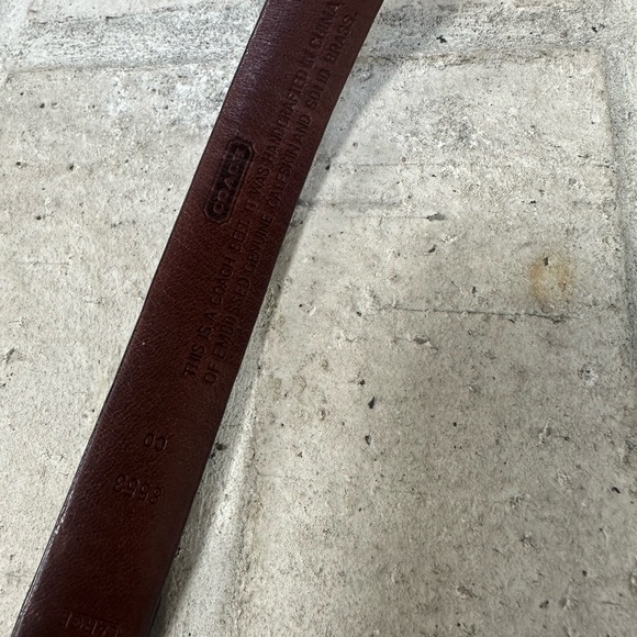 COACH Belt Brown Womens Silver Buckle Skinny Alligator Brass Leather Large 8553 - Picture 5 of 5